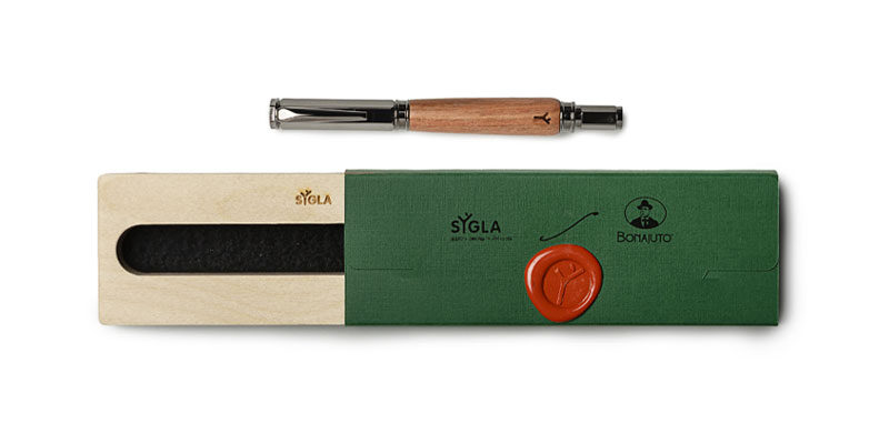 Sygla Franco / Carrubo - Penna artigianale in legno